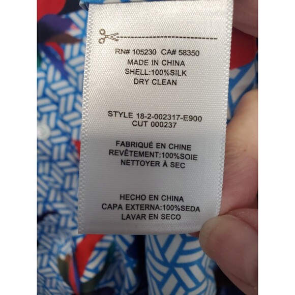 Equipment Femme Silk Mixed Pattern Long Sleeve Button-Up Shirt Size Medium NWT - Picture 6 of 6